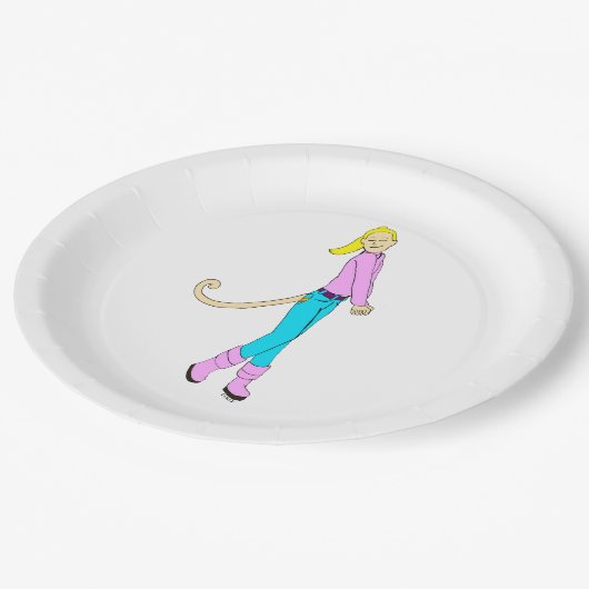 meisje met staart papieren bordje (Gekanteld)