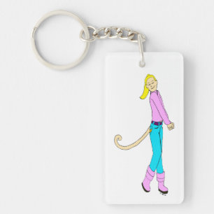 meisje met staart sleutelhanger