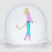 meisje met staart sneeuwbol (Achterkant)