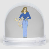 meisje met staart sneeuwbol (Achterkant)