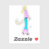 meisje met staart sticker (Vel)