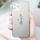 meisje met staart sticker (Telefoon)