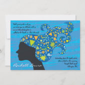 Meisje met sterren in Hair Bat Mitzvah Uitnodiging (Voorkant)