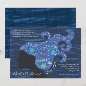 Meisje met sterren in Hair Bat Mitzvah Uitnodiging (Voorkant / Achterkant)