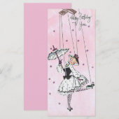  meisje met strans 'Birthday Flat Kaart' (Voorkant / Achterkant)