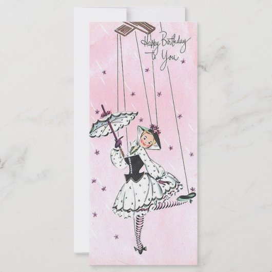  meisje met strans 'Birthday Flat Kaart' (Voorkant)