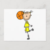 Meisje met T-shirts met Basketball en cadeaus Briefkaart (Voorkant)