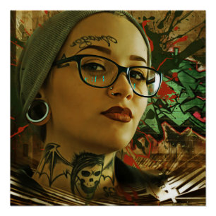 Meisje met tats perfect poster