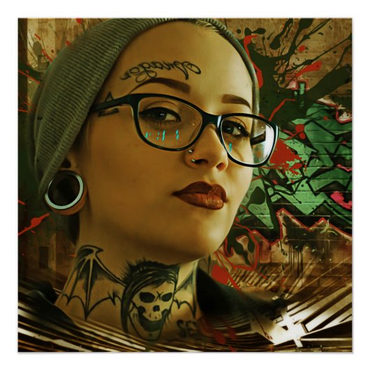 Meisje met tats perfect poster (Voorkant)