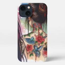 Meisje met tattoos iPhone Case 13 Hoesje
