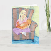 Meisje met teddybeer slechts één Kaart (Voorkant)