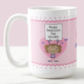 Meisje met teken Tortelduifjes Valentijnsdag Koffiemok