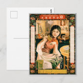 Meisje met thee,  Japanse kalender en Briefkaart (Voorkant / Achterkant)