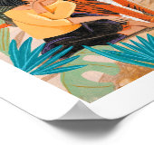 Meisje met tijgerzonnebank oerwoud poster (Hoek)