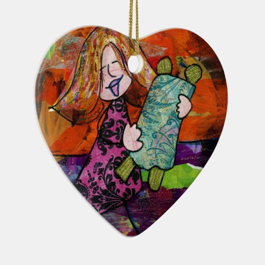 Meisje met Torah Keramisch Ornament (Rechts)