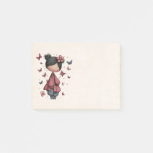 Meisje met toverstaf en vlinders post-it® notes