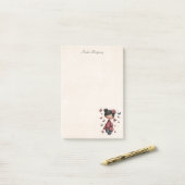 Meisje met toverstaf en vlinders post-it® notes (Op bureau)