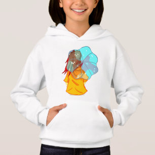 Meisje met Umbrella in Wind Drawing