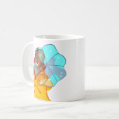 Meisje met Umbrella in Wind Drawing Koffiemok (Voorkant links)