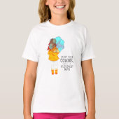 Meisje met Umbrella in Wind Drawing T-shirt (Voorkant)