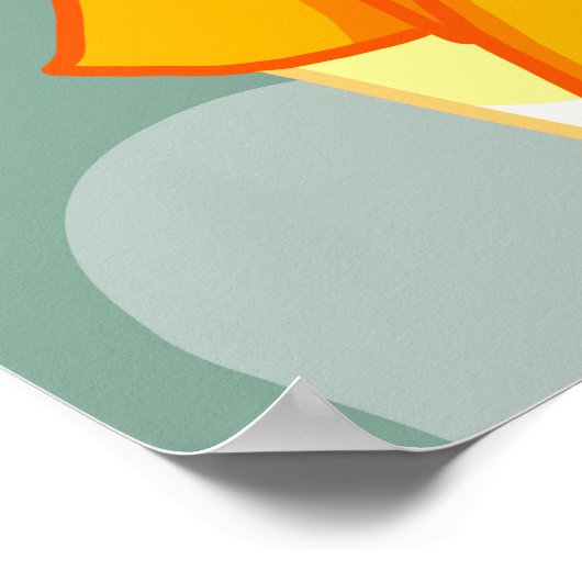 Meisje met Umbrella in Wind Rain Green Swirl Poster (Hoek)