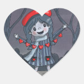 Meisje met Valentijnsdag Stickers van Heart Garlan (Voorkant)