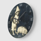  meisje met Varkens en Violin Clock Grote Klok (Hoek)