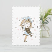 Meisje met Violine Feestdagenkaart (Staand voorkant)