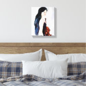 Meisje met viool canvas afdruk (Insitu (Slaapkamer))