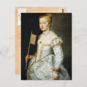 Meisje met vlag Peter Paul Rubens oliefortret Briefkaart (Voorkant / Achterkant)
