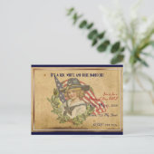  meisje met vlaggen Memorial Day Briefkaart (Staand voorkant)