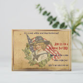 meisje met vlaggen Memorial Day Kaart (Staand voorkant)