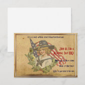 meisje met vlaggen Memorial Day Kaart (Voorkant / Achterkant)