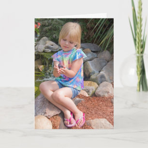 Meisje met vlinder kaart