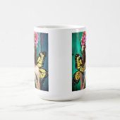  meisje met vlinders en bloemen koffiemok (Center)