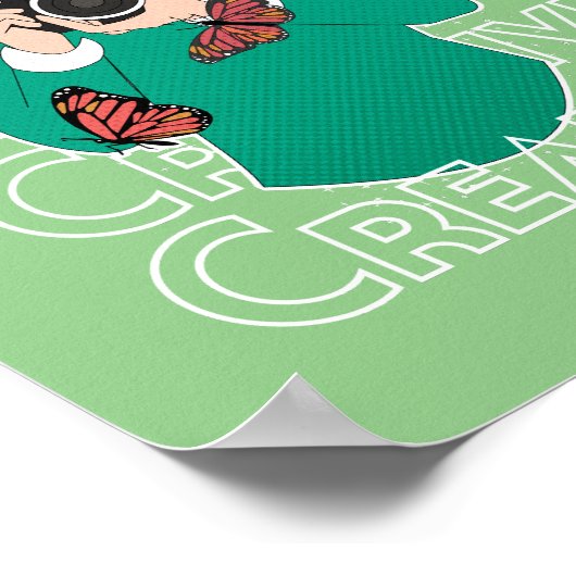 Meisje met vlinders poster (Hoek)