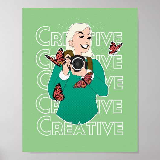 Meisje met vlinders poster (Voorkant)