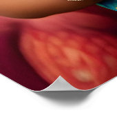 Meisje met vogel en bloemzweet poster (Hoek)