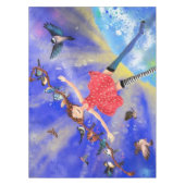 Meisje met vogel Tablecloth Fantasy Tafelkleed (Voorkant)