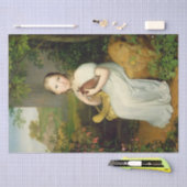 Meisje met vogelportret van Louise als kind Tissuepapier (Craft)