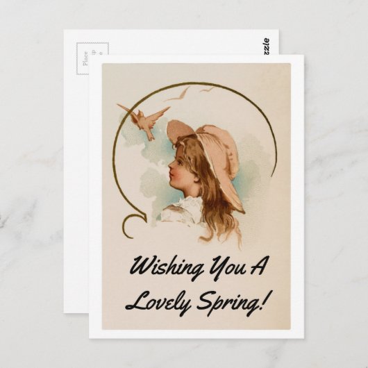  meisje met vogels briefkaart (Voorkant / Achterkant)