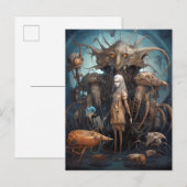 Meisje met vreemde monsters Surreal Art Briefkaart (Voorkant / Achterkant)