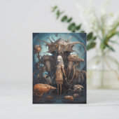 Meisje met vreemde monsters Surreal Art Briefkaart (Staand voorkant)