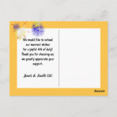 Meisje Met Vuurwerk Voor De 250e Verjaardag Van Am Briefkaart (Achterkant)