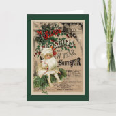 Meisje met White Muffler  kerstkaart Feestdagen Kaart (Voorkant)