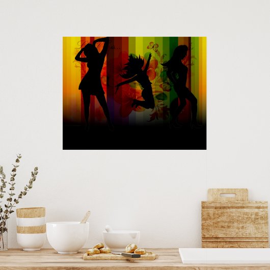 meisje met wilde kunst poster (Keuken)