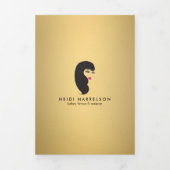 Meisje met wimpers Faux Gold Salon Brochure Drieluik Kaart (Cover)