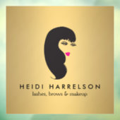 Meisje met Wimpers Nep Goud Schoonheidssalon Raamsticker (Vel 3)