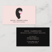 Meisje met wimpers op roze schoonheid Visitekaartj Visitekaartje (Voorkant / Achterkant)