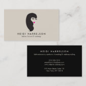 Meisje met wimpers op Tan Beauty Visitekaartje (Voorkant / Achterkant)